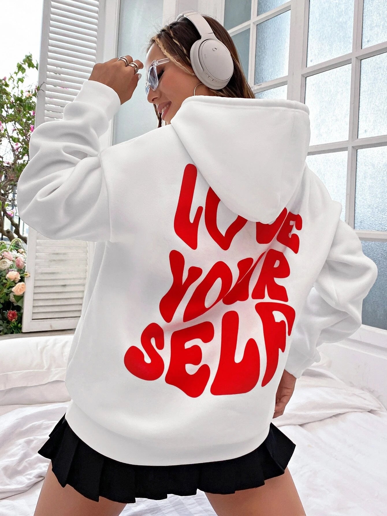 GR | Lässiger Oversize Hoodie Mit "Love