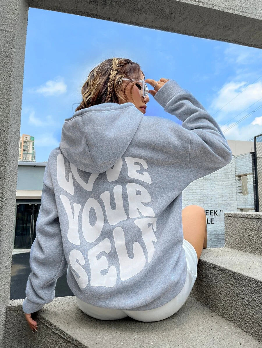 GR | Lässiger Oversize Hoodie Mit "Love
