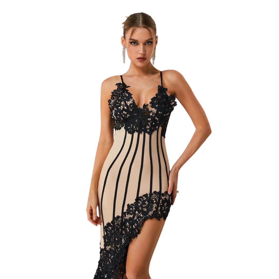 GR | Midi-Bandage-Kleid aus Spitze