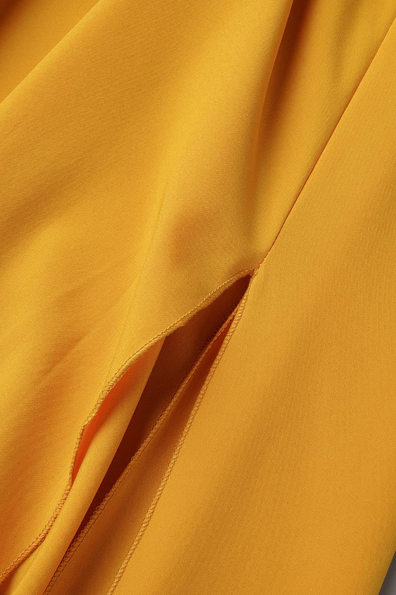 GR | Elegante Einfarbige Hohe Öffnung V-Ausschnitt Ärmelloses Kleid Kleider- 3 Farben