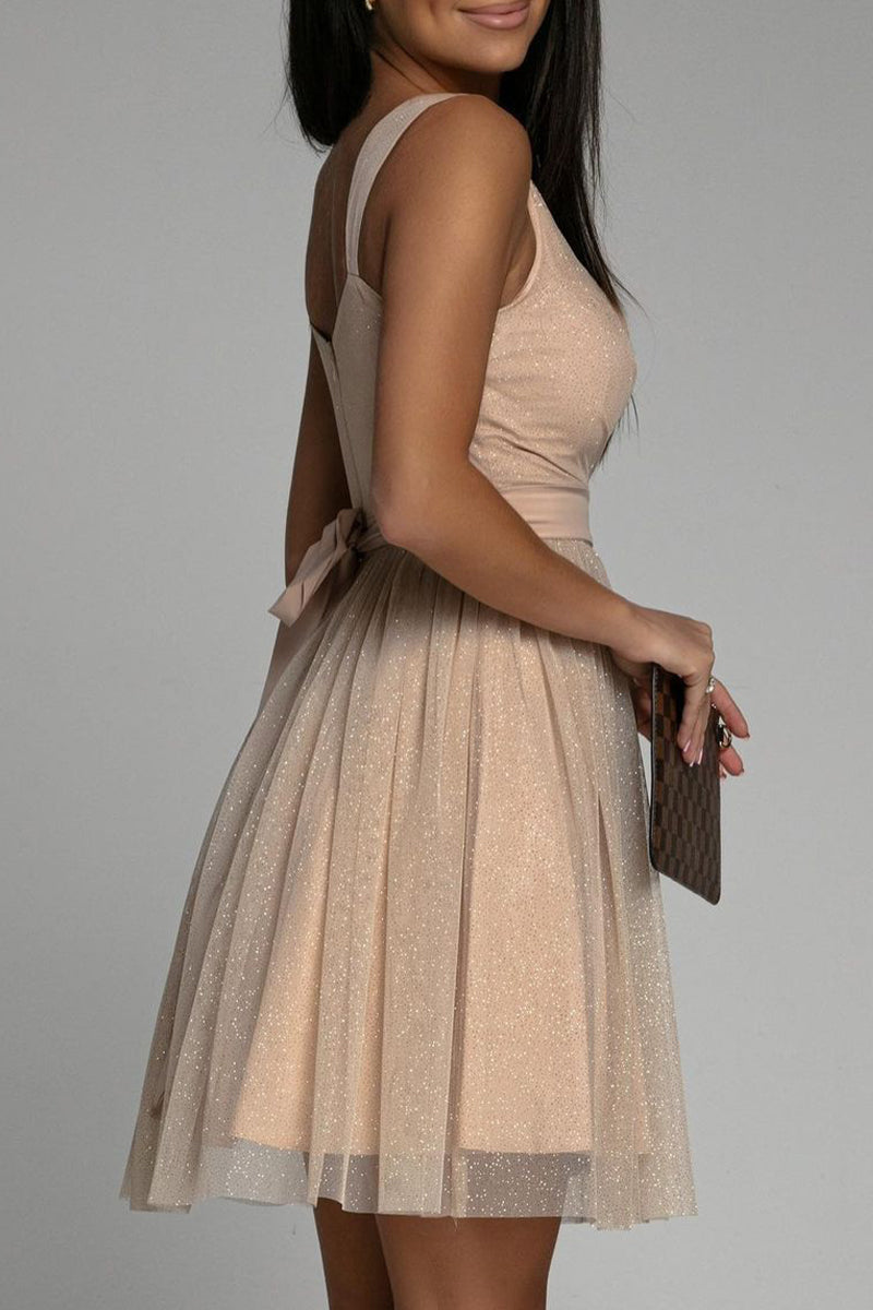 GR | Sexy Elegant Print Mesh V-Neck Evening Dresses