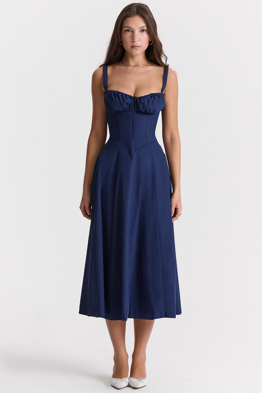 GR - Midikleid mit tailliertem Oberteil und ausgestelltem Rock | Minikleid mit Spaghettiträgern