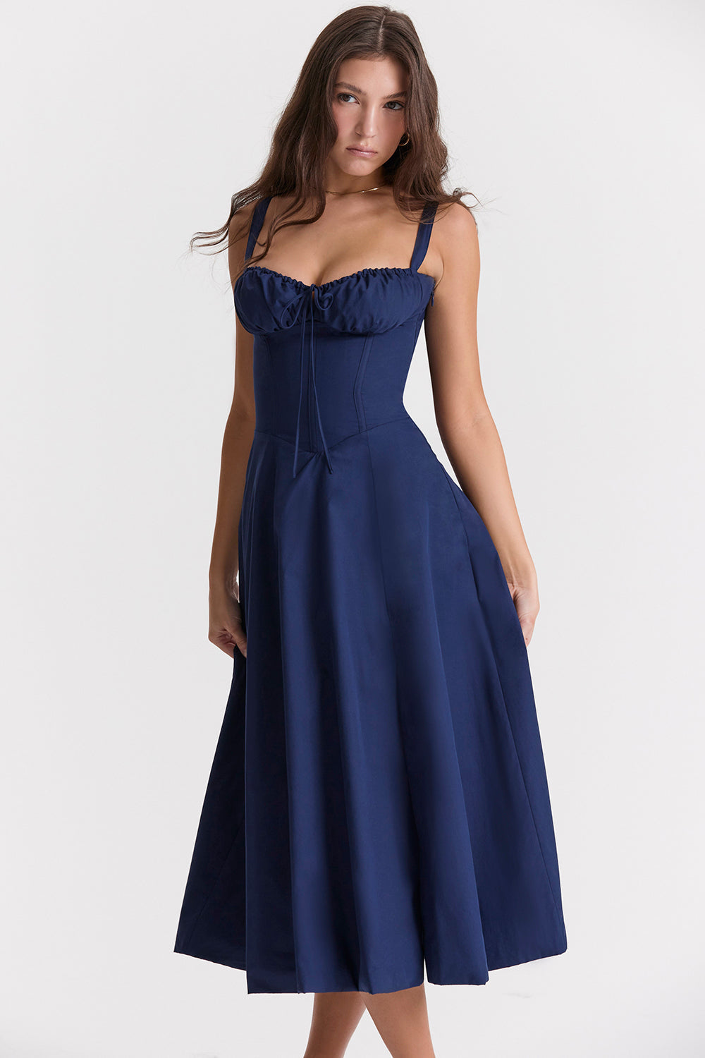 GR - Midikleid mit tailliertem Oberteil und ausgestelltem Rock | Minikleid mit Spaghettiträgern