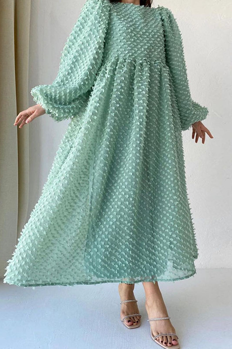 GR | Elegante Einfache Patchwork O-Ausschnitt A-Linie Kleider - 5 Farben