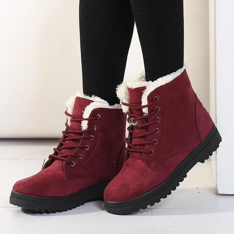 GR | Women's Winter Ankle Boots – Lined boots with flat sole and laces