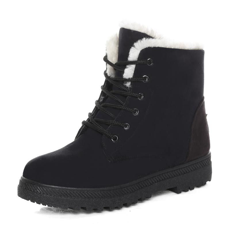 GR | Women's Winter Ankle Boots – Lined boots with flat sole and laces