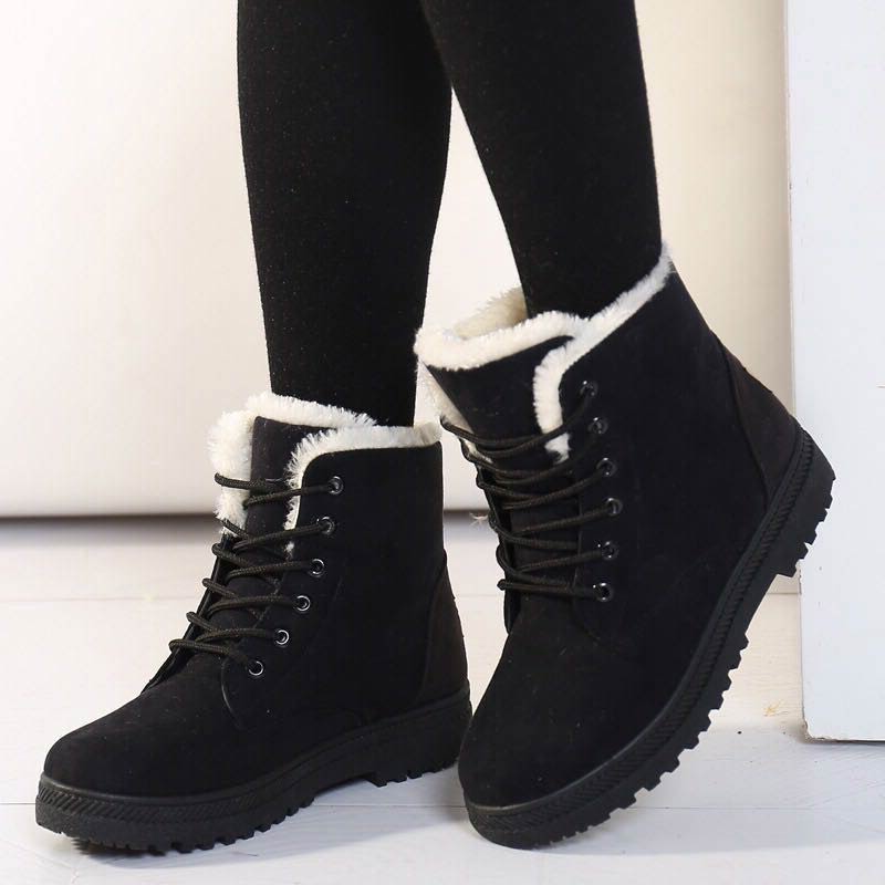 GR | Women's Winter Ankle Boots – Lined boots with flat sole and laces