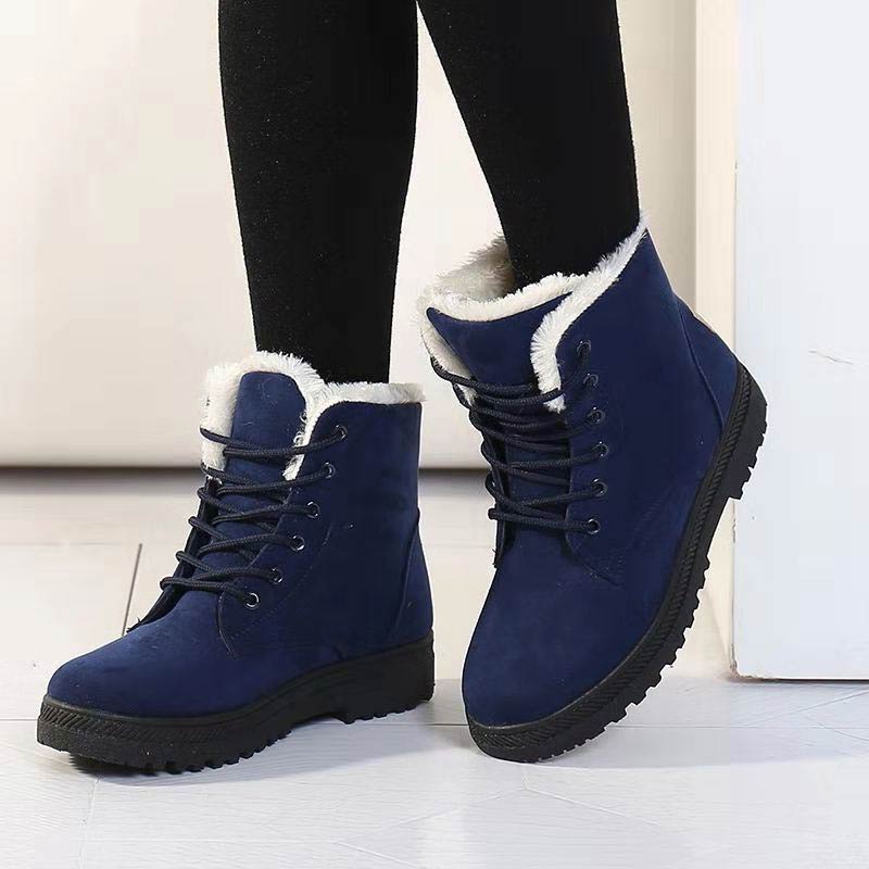 GR | Women's Winter Ankle Boots – Lined boots with flat sole and laces