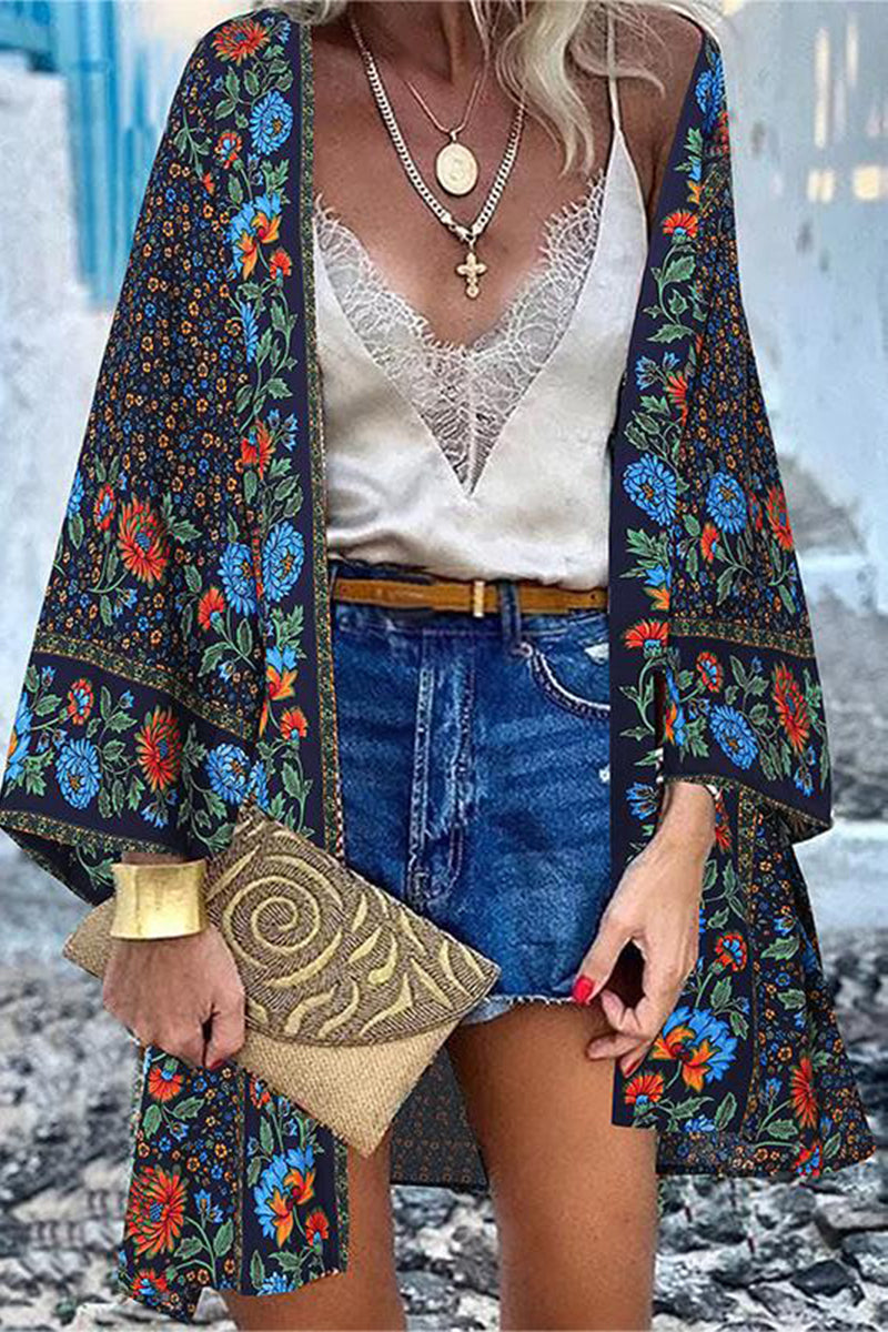 GR | College Print Patchwork Strickjacke Kragen Außenbekleidung