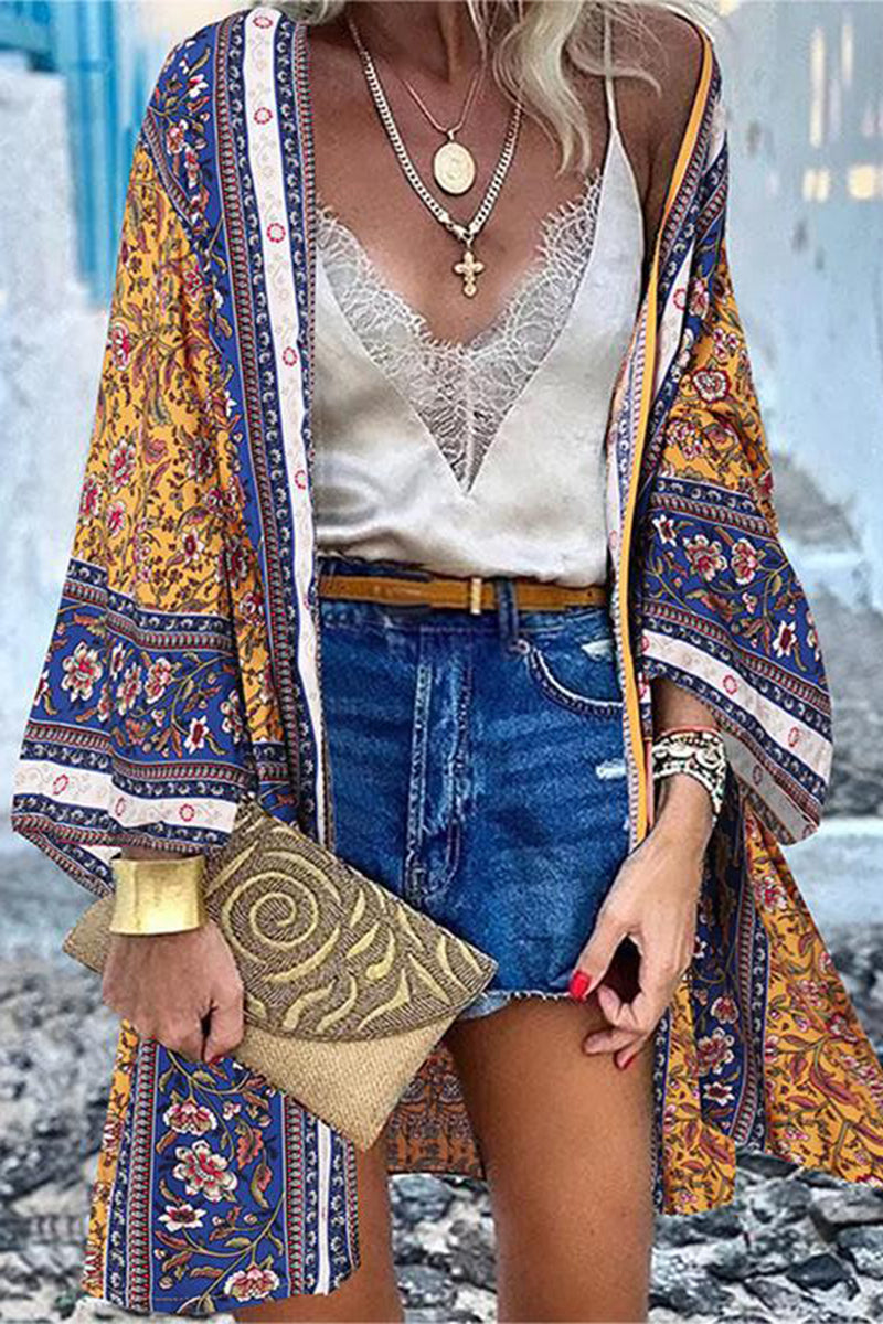 GR | College Print Patchwork Strickjacke Kragen Außenbekleidung