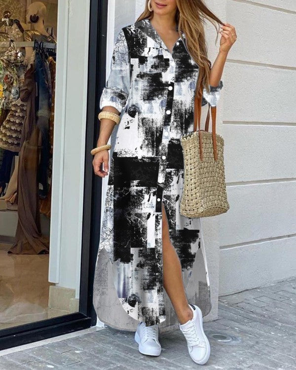 GR | Spring and summer fashion sexy blouse long skirt dress