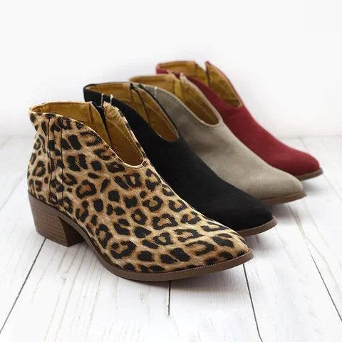 GR | Sexede Ankle Boots with V-Neck Zipper for Women