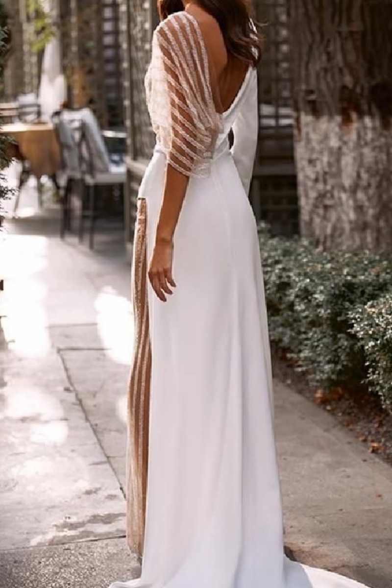 GR | Sexy Patchwork Sheer Asymmetrical V-Neck Skinny Jumpsuits