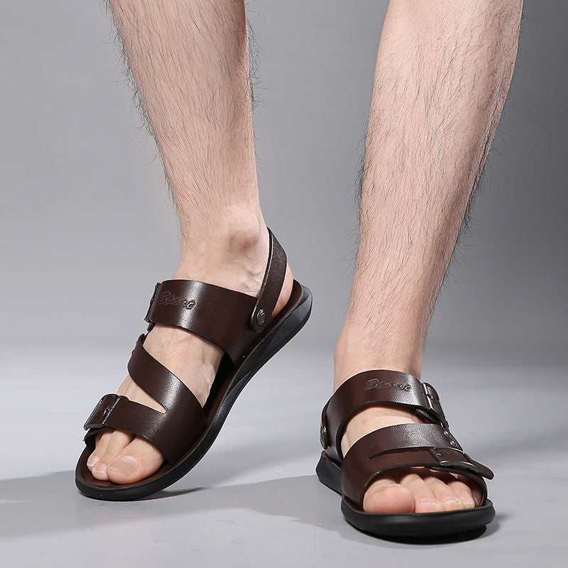 GR | Split leather sandals with buckle