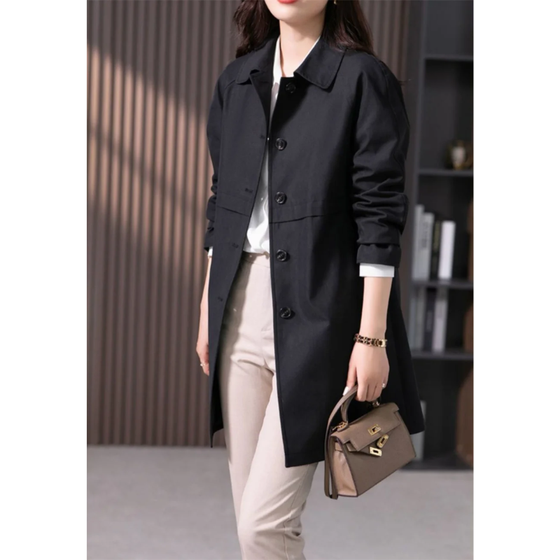 GR | Classic women's trench coat, simply tied, tailored women's coat