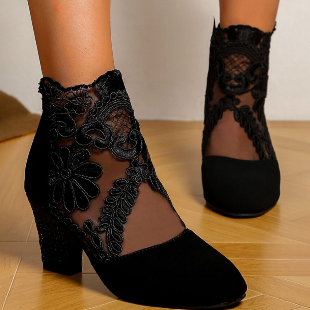 GR | Embroidered High-Heel Boots - Trendy Footwear