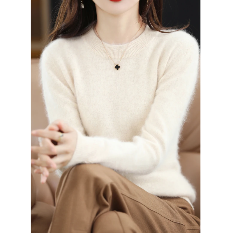 GR | Women's Cashmere Sweater, Luxurious Round Neck, Soft & Fashionable
