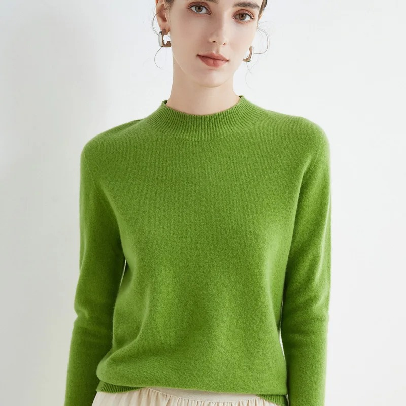 GR | Women's Cashmere Round Neck Sweater - Soft and Lightweight Knit Sweater