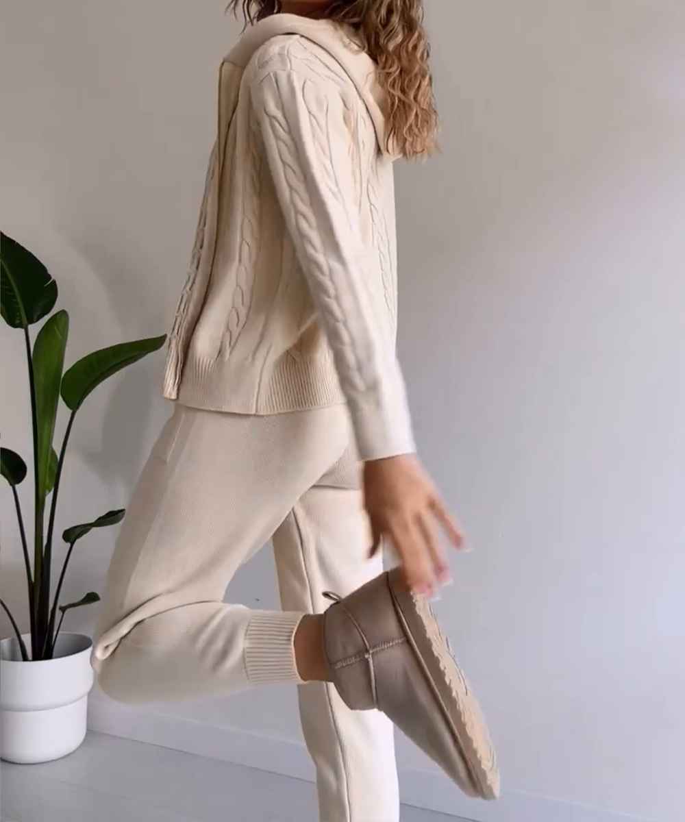 Anja™ - 2-piece set with cardigan and casual jacquard sweater