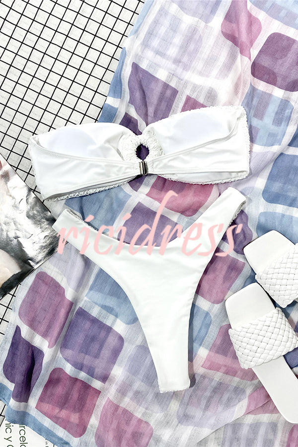 GR bandeau bikini with a ring neckline