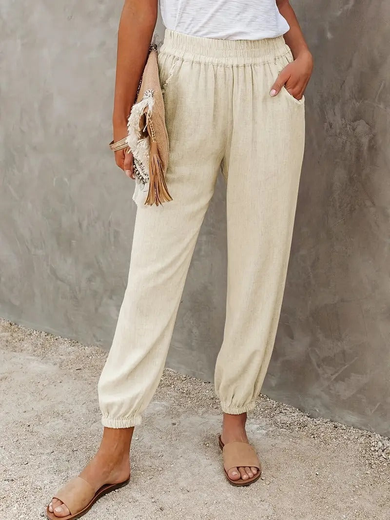 GR - High-waisted long trousers