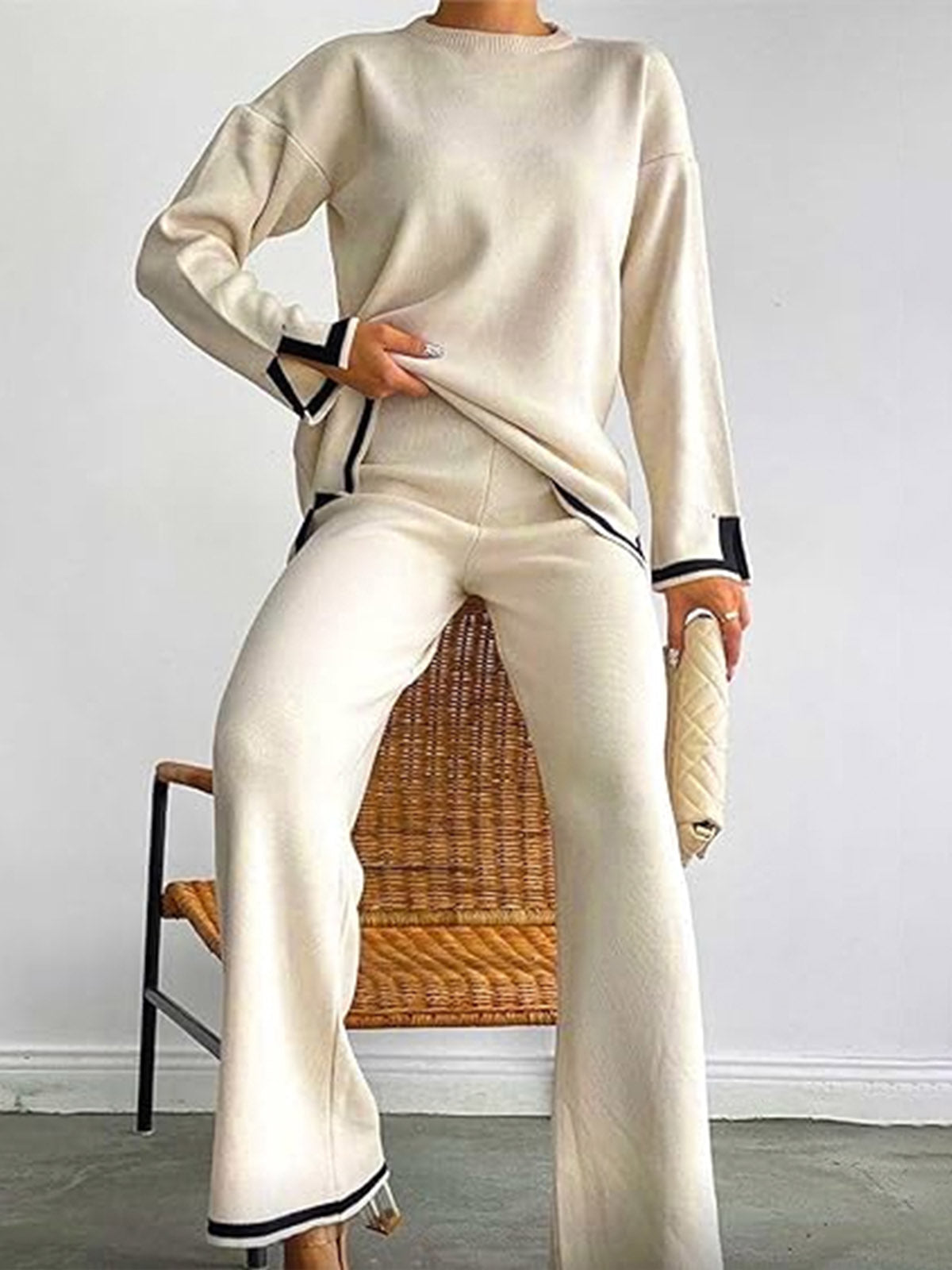 Bella™ - Elegant 2-piece lounge set made of stretchy knit fabric
