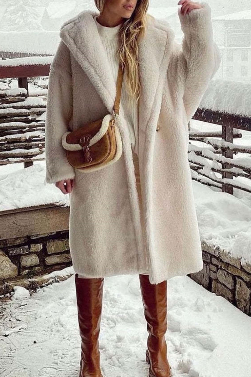 GR | Lässiger Unifarbener Cardigan mit Umlegekragen Outerwear