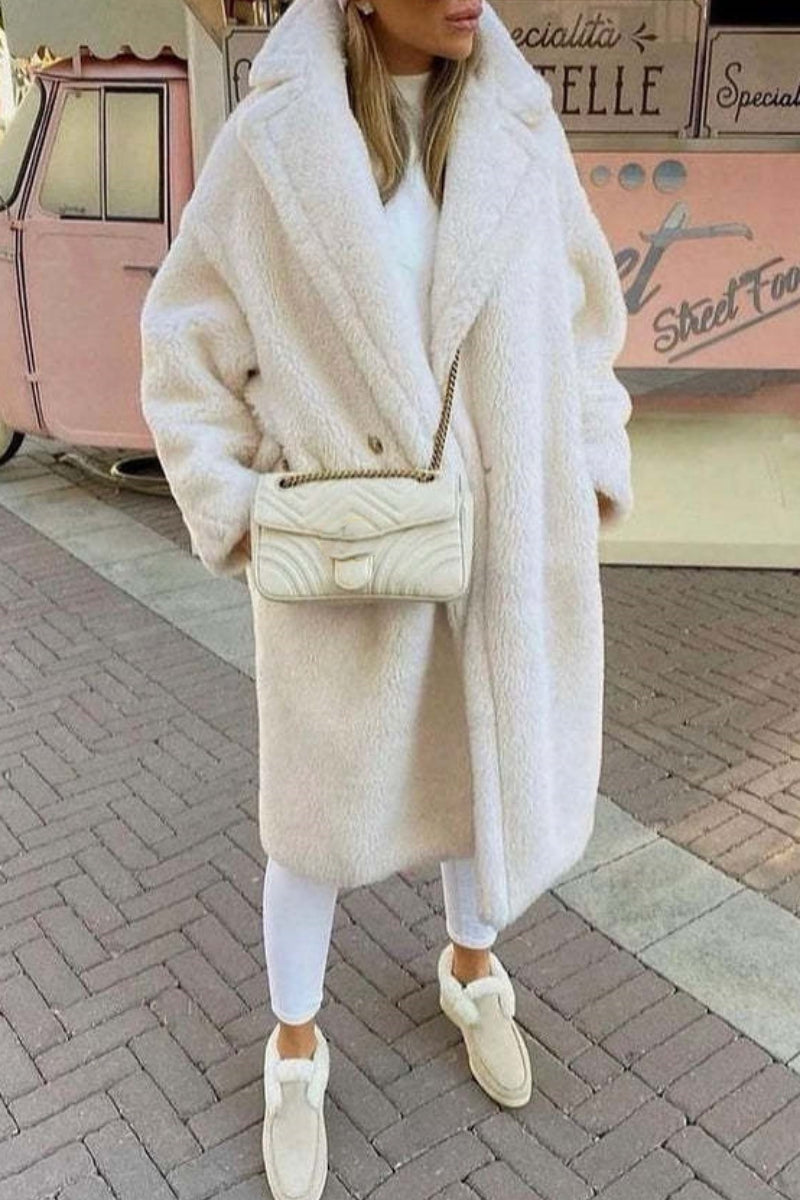 GR | Lässiger Unifarbener Cardigan mit Umlegekragen Outerwear