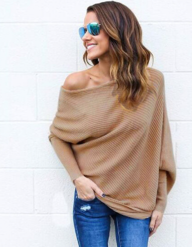 GR | Damen Schulterfreier Pullover