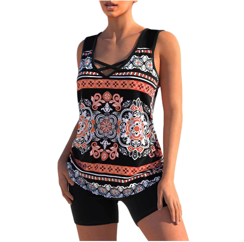 GR Tankini Set | Summery tankini set with geometric V-neck