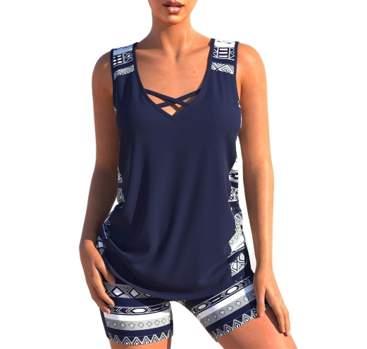 GR Tankini Set | Summery tankini set with geometric V-neck