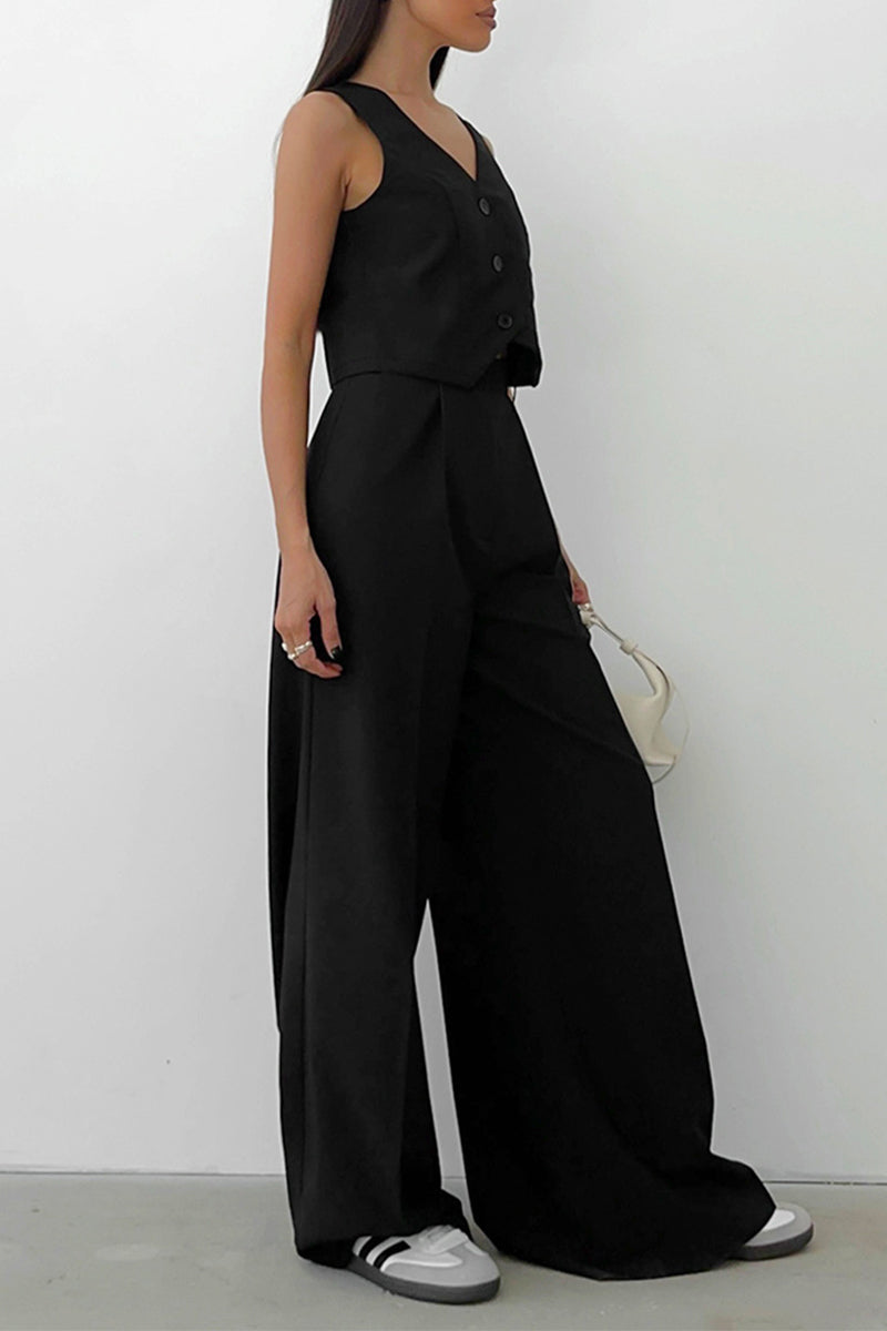 GR | Two-piece sleeveless business casual ensemble