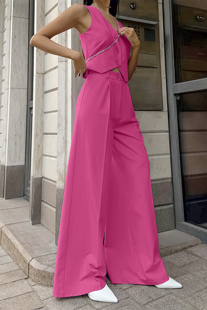 GR | Two-piece sleeveless business casual ensemble