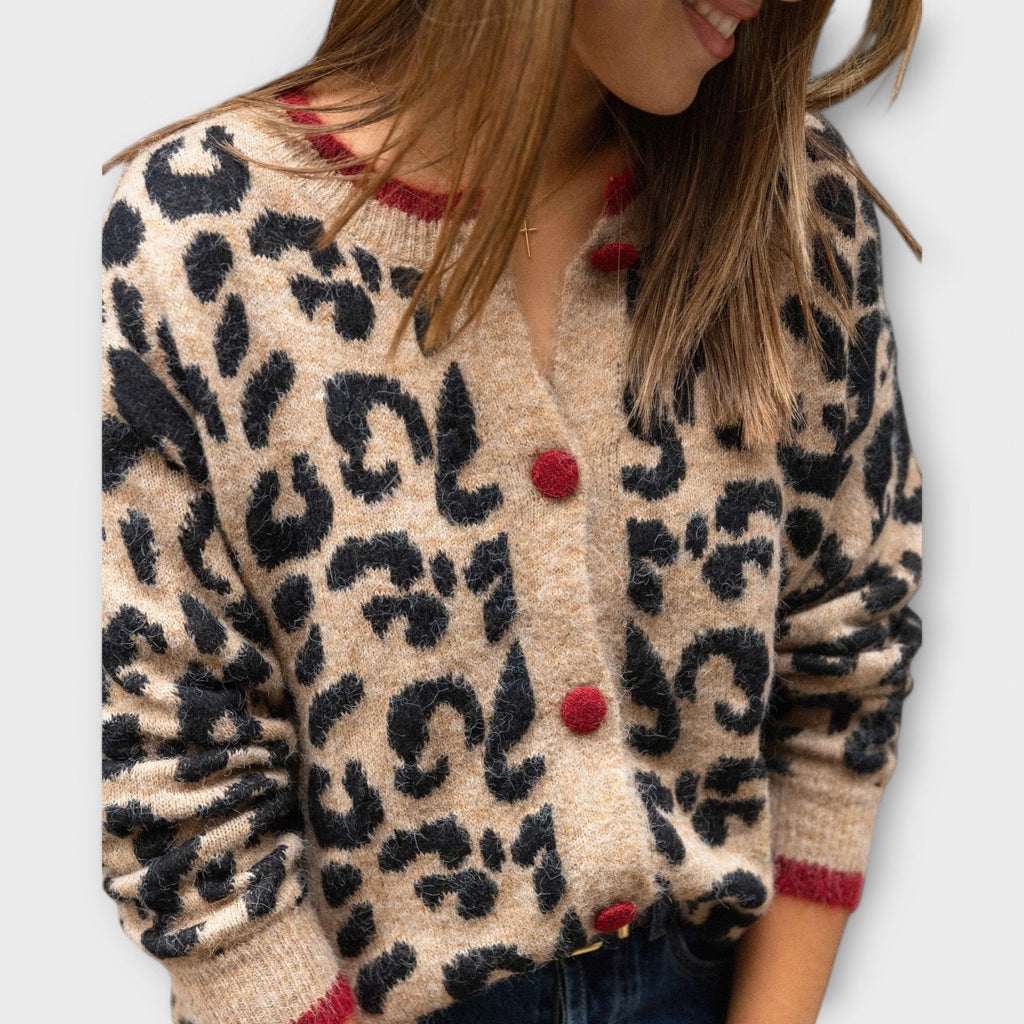 GR | Braun Leopard Strickjacke