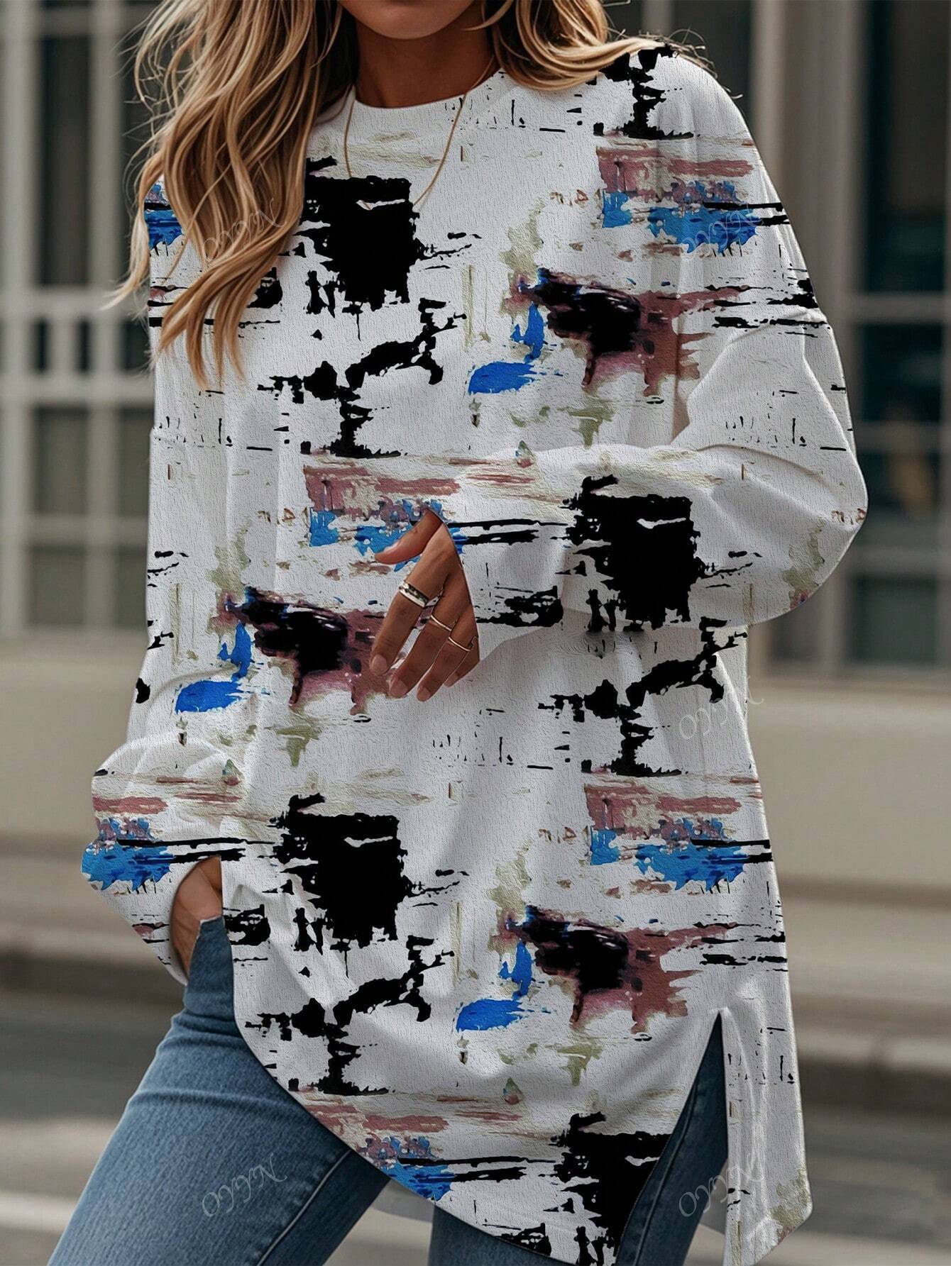 GR | Women's Digital Print Long Sleeve T-Shirt