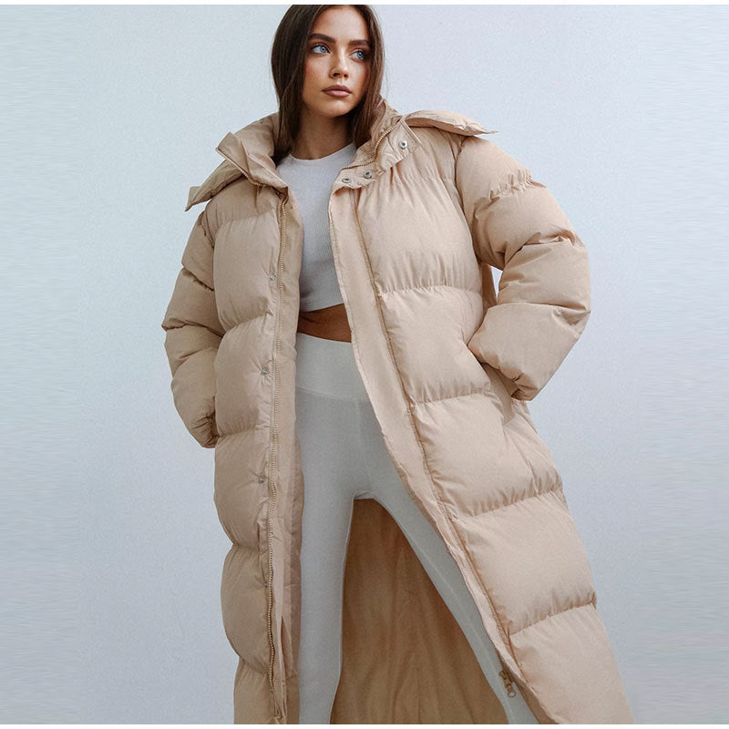 GR | Pleated coat with hood - Stylish winter clothing