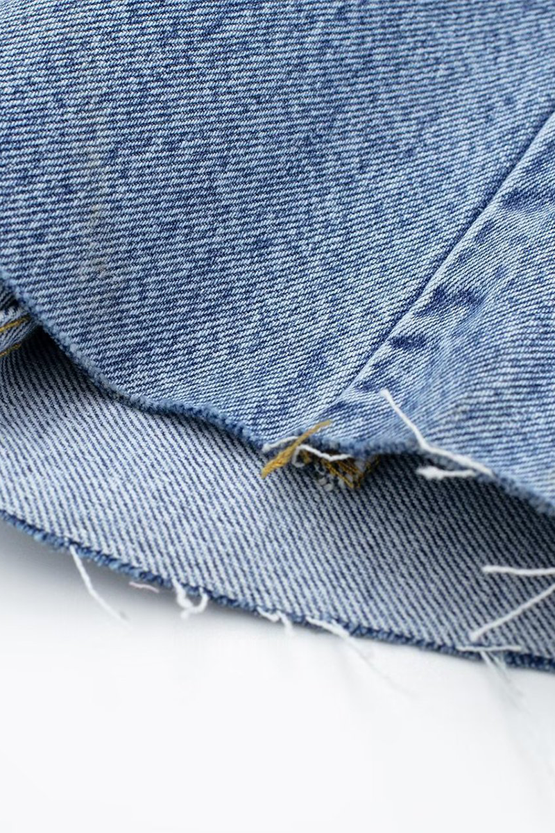 GR | Casual Street Solid Color Pocket Button Turn-Down Collar Long Sleeves Loose Denim Overalls