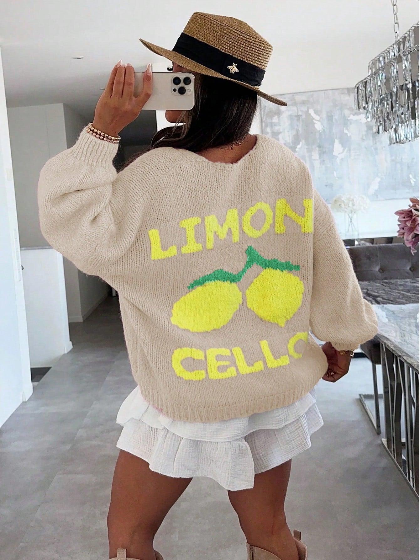 GR | Women's Lemon Print Knit Sweater