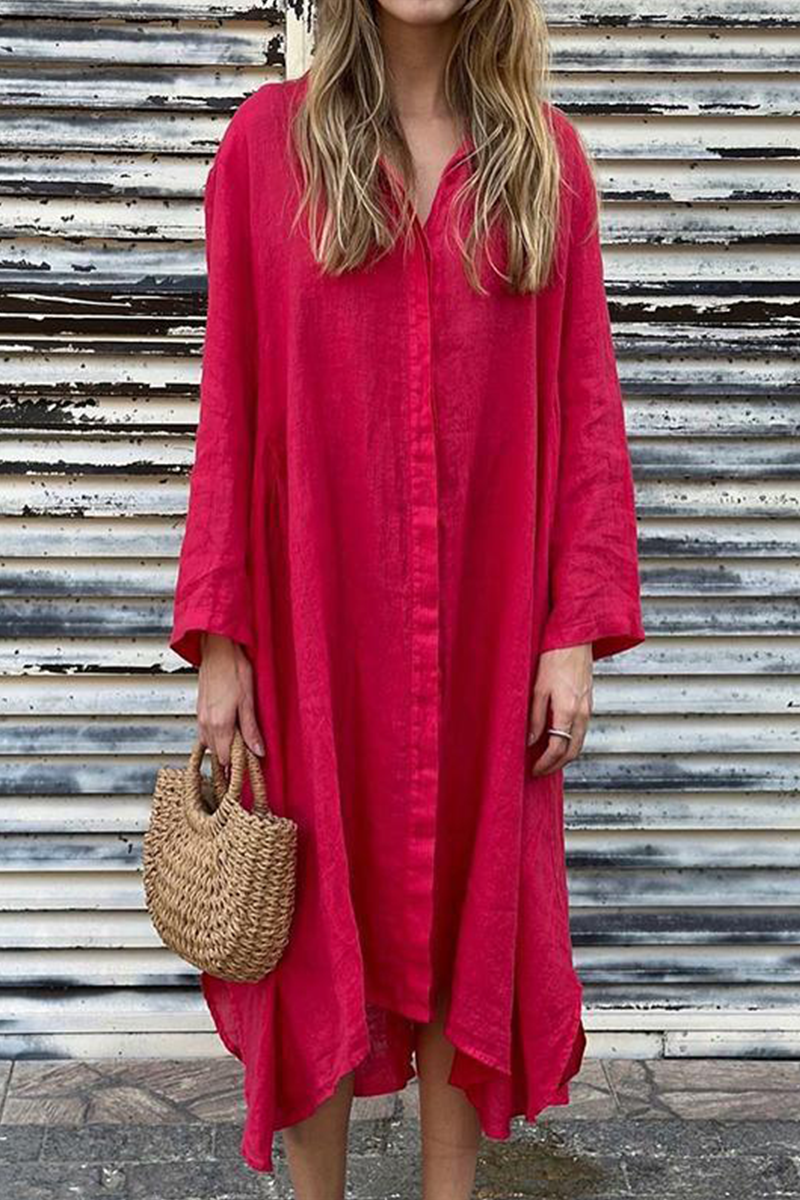 GR | Casual Pocket Turn-Down Collar Shirt Dresses - 6 Colors