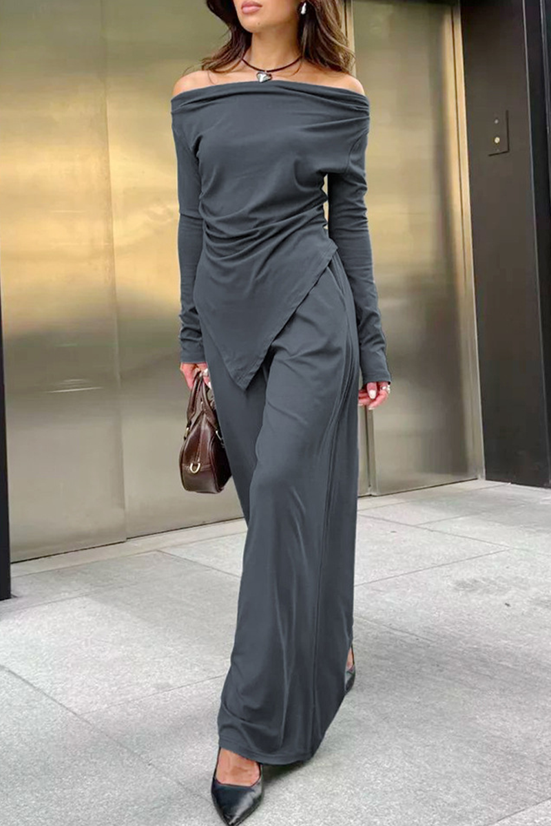 GR | Stylish Autumn Streetwear Off-Shoulder Two-Piece Set for Women
