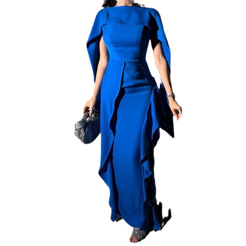 GR | High-quality, stylish off-the-shoulder patchwork dress 