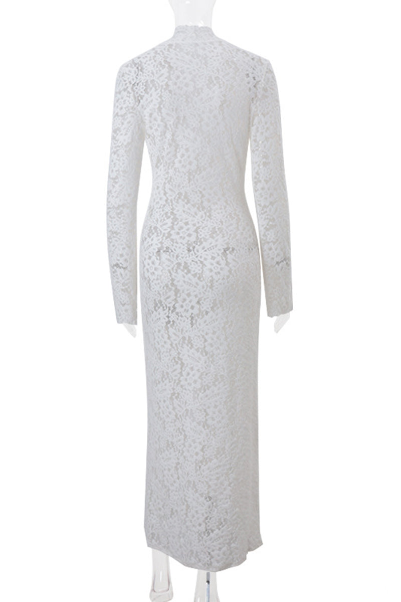 GR | Sexy Lace Sheer Strapless V-Neck Lace Dress Dresses