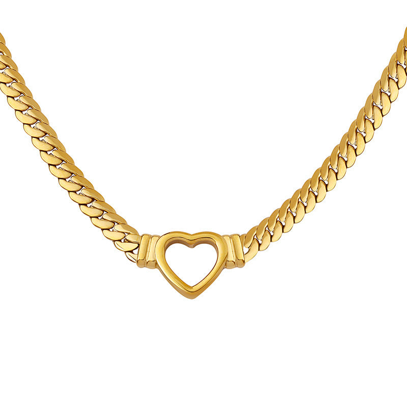 GR | Small Heart Necklace Titanium Steel Hole