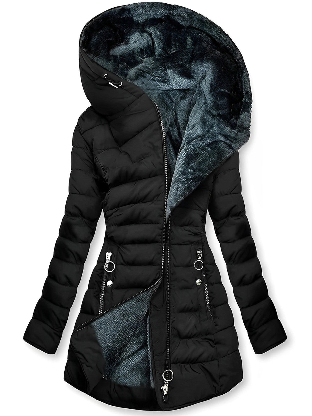 GR | Warm plush jacket with zipper 