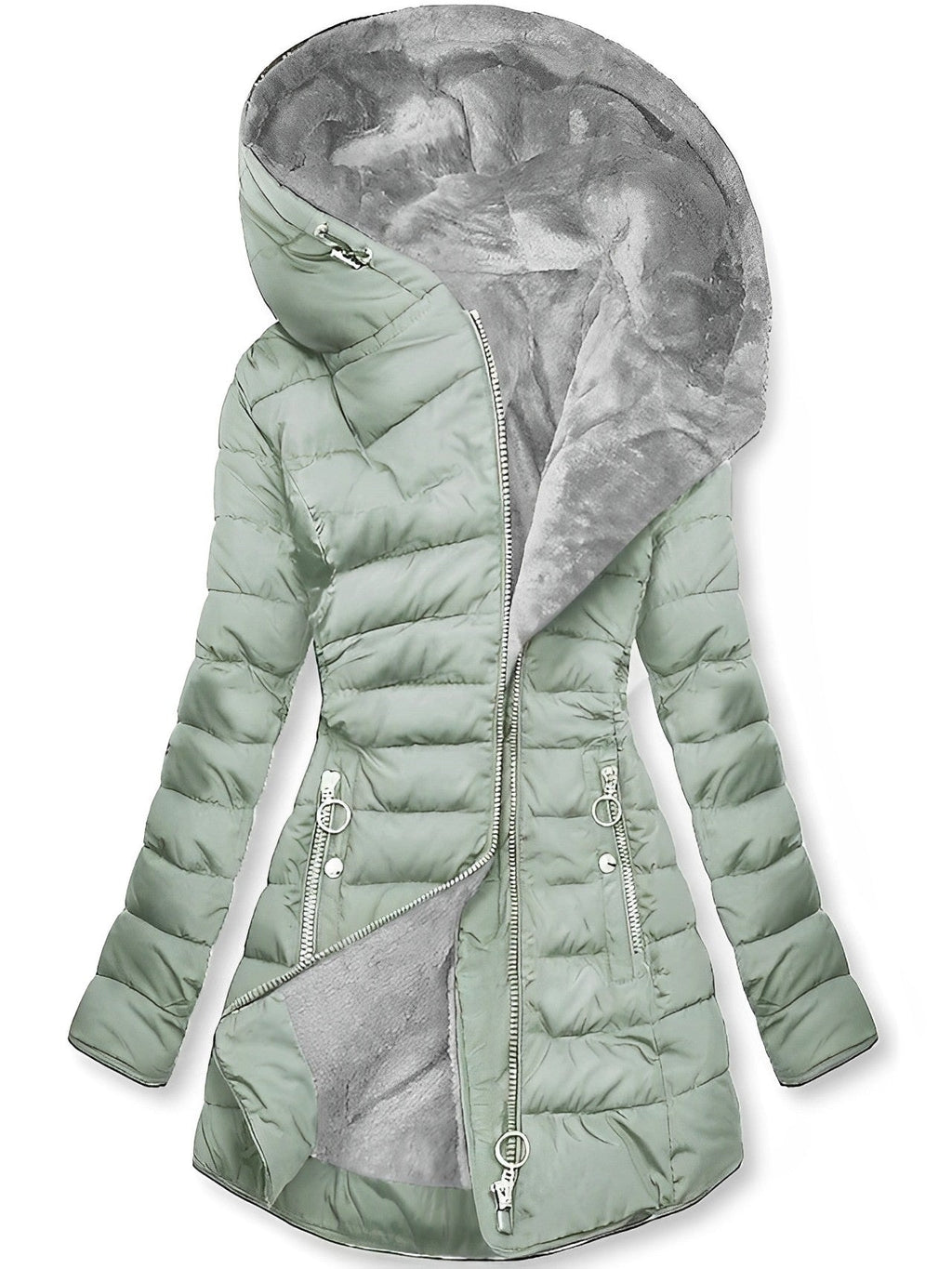 GR | Warm plush jacket with zipper 