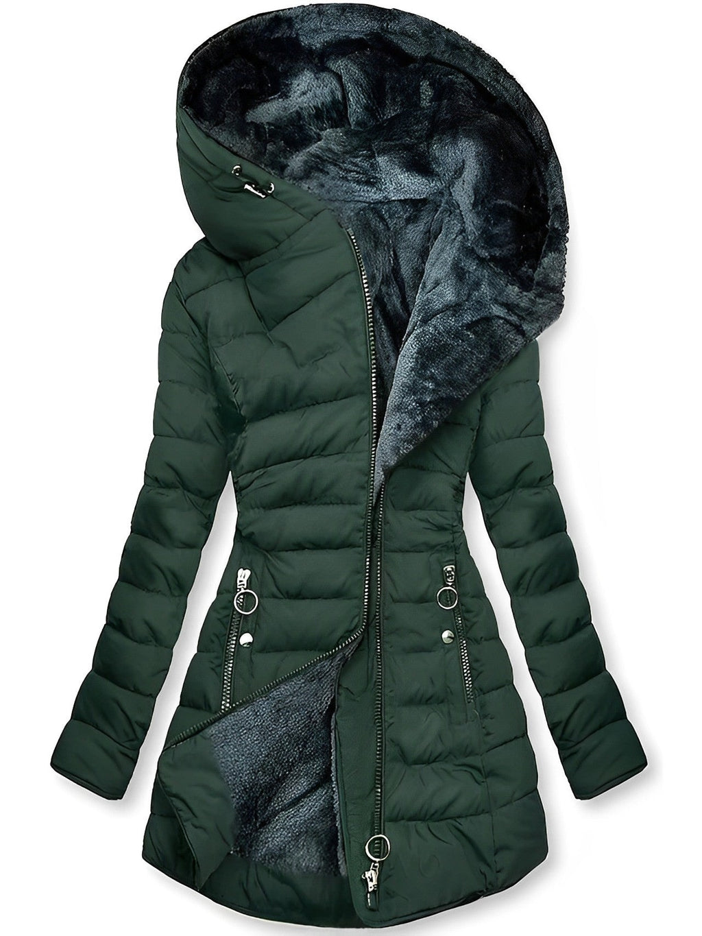 GR | Warm plush jacket with zipper 