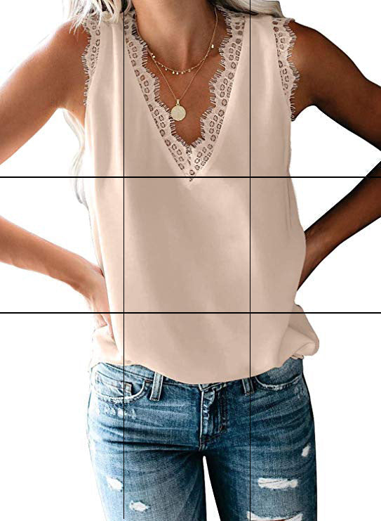 Women's blouse with elegant lace insert, size