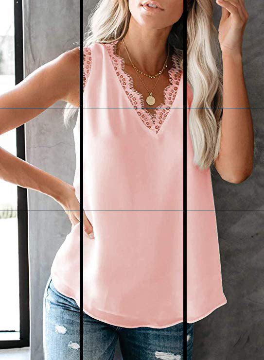 Women's blouse with elegant lace insert, size
