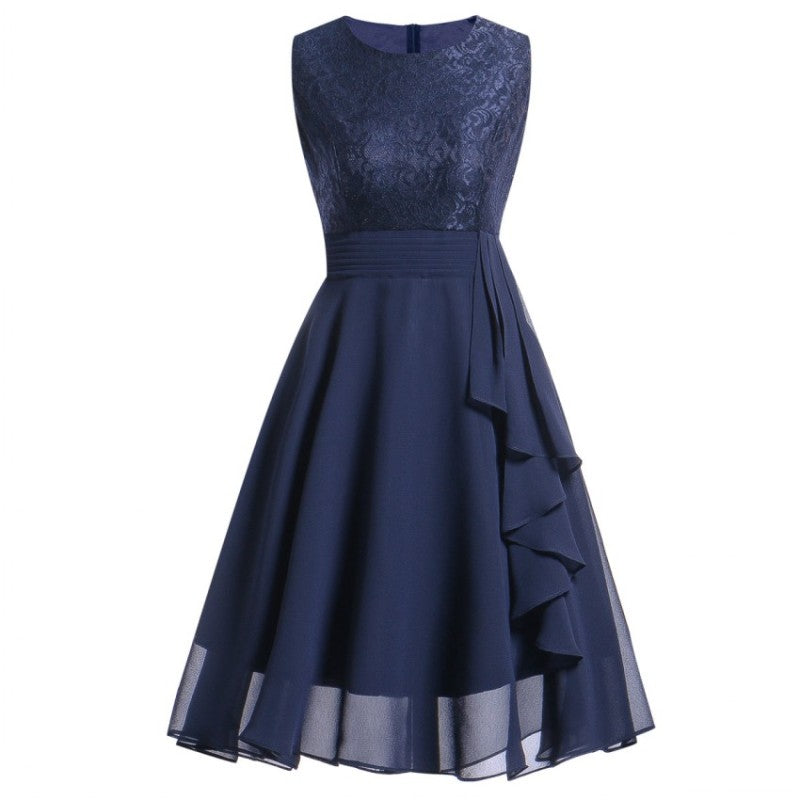 GR | Elegant dress with short sleeves, sequins and ruffles