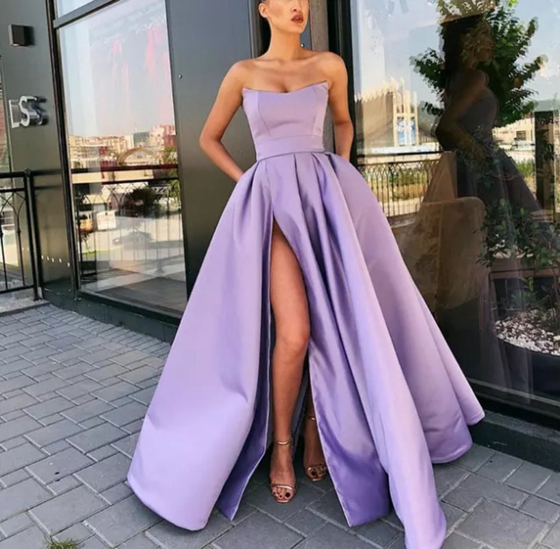 GR | Split long party hostess evening dress